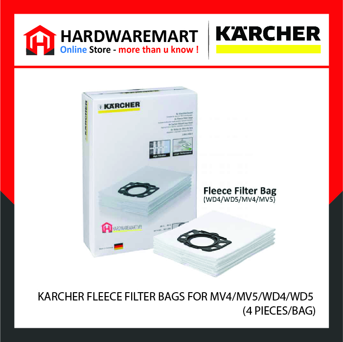 Hardwaremart template-02 KARCHER FLEECE FILTER BAGS FOR MV4/MV5/WD4/WD5 (4 PIECES/BAG)