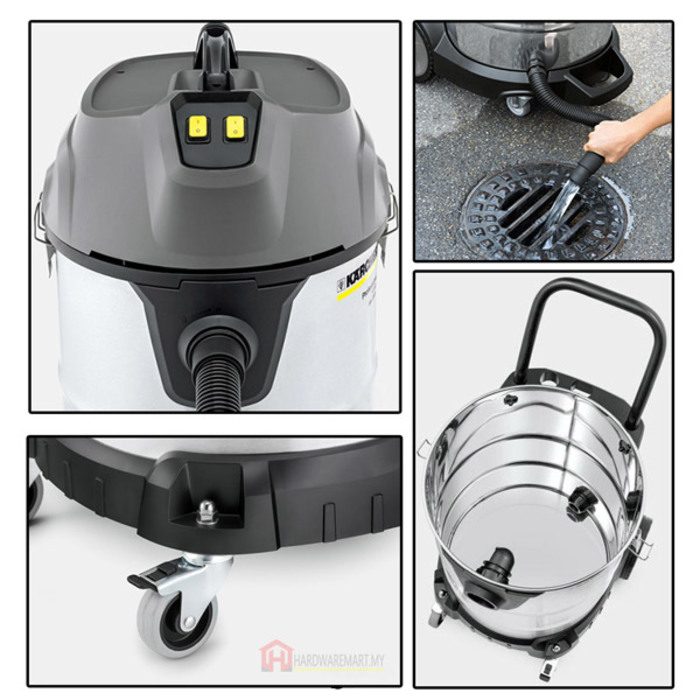 Hardwaremart-19 KARCHER NT70/2ME WET & DRY VACUUM CLEANER (2300W/70L/254MBAR)
