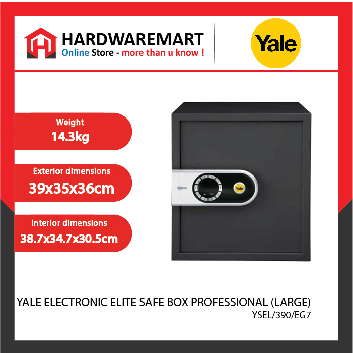 yale-03 YALE YSEL/390/EG7 ELECTRONIC ELITE SAFE BOX PROFESSIONAL (LARGE)